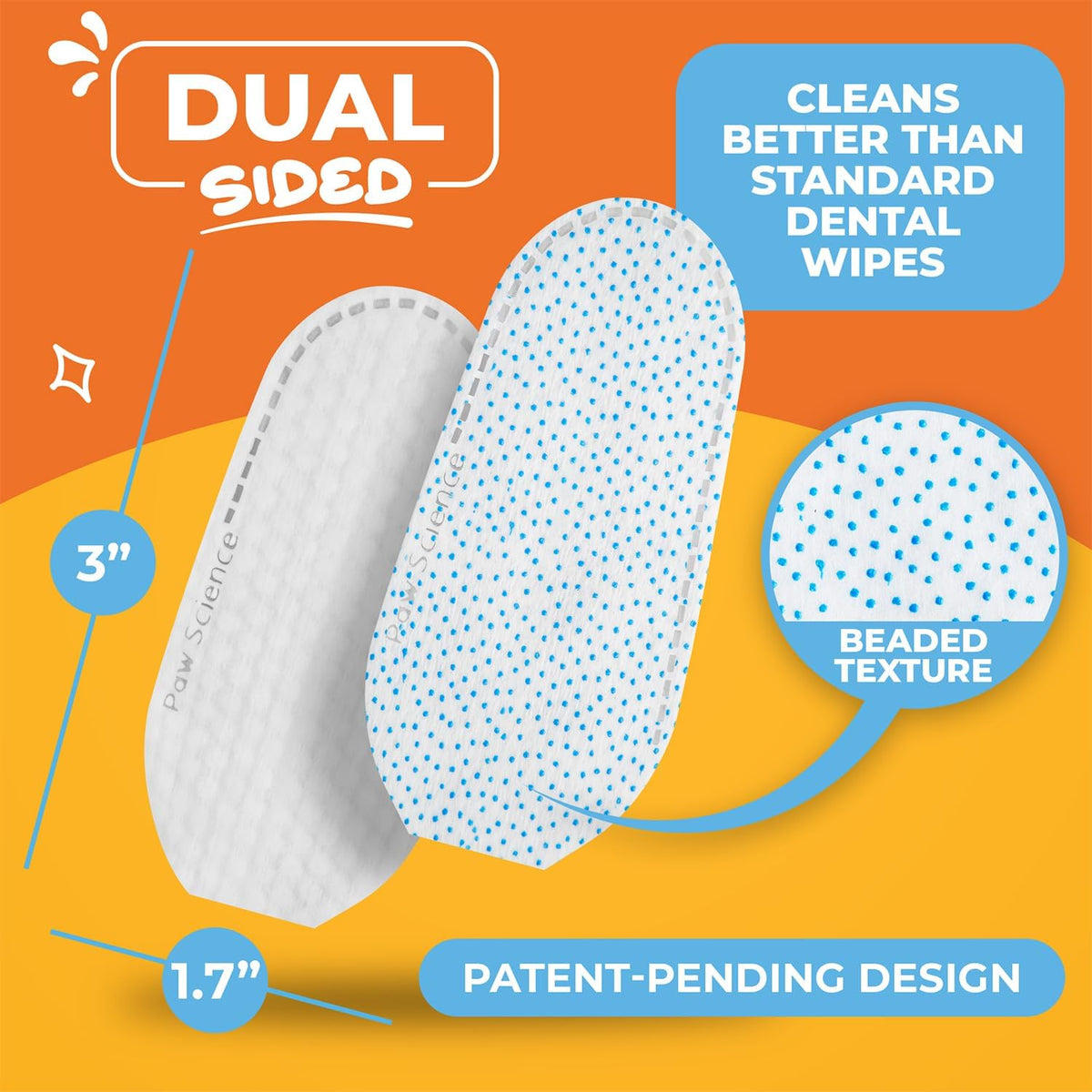Dog Teeth Cleaning Wipes - Dental Finger Wipes for Dogs & Cats - Pet Toothbrush & Tooth Brushing