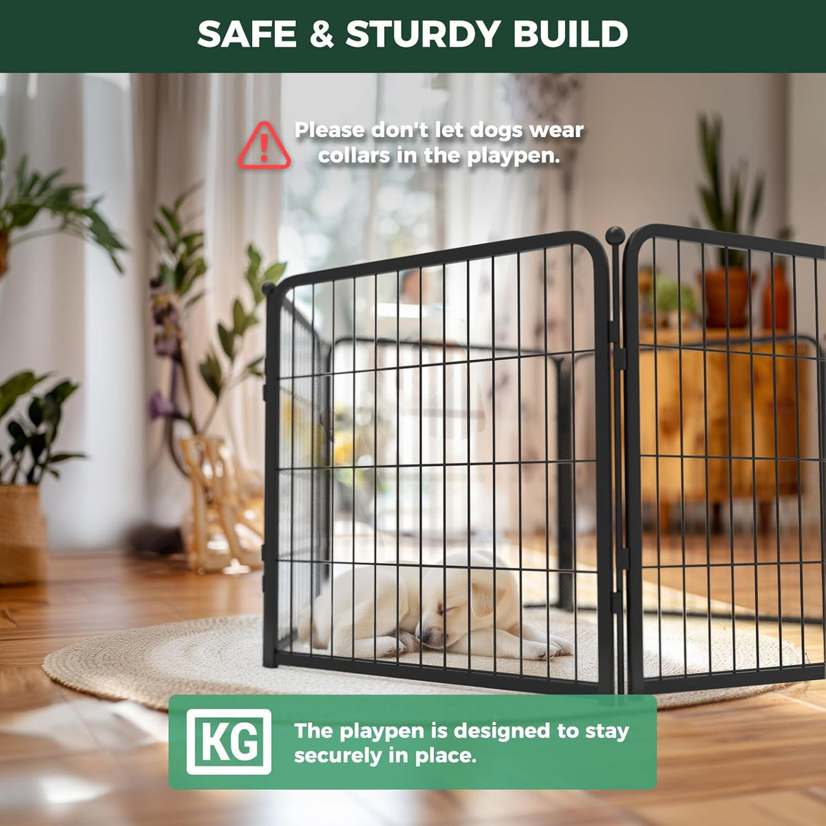 FXW Homeplus Unleashed Indoor Dog Playpen - Stress-Free and Safe Play, Heavy Duty 24 Inch 16 Wire
