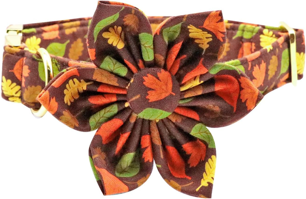 Unique style paws Fall Dog Collar with Bow, Puppy Collar Pet Gift Adjustable Dog Collar Soft and
