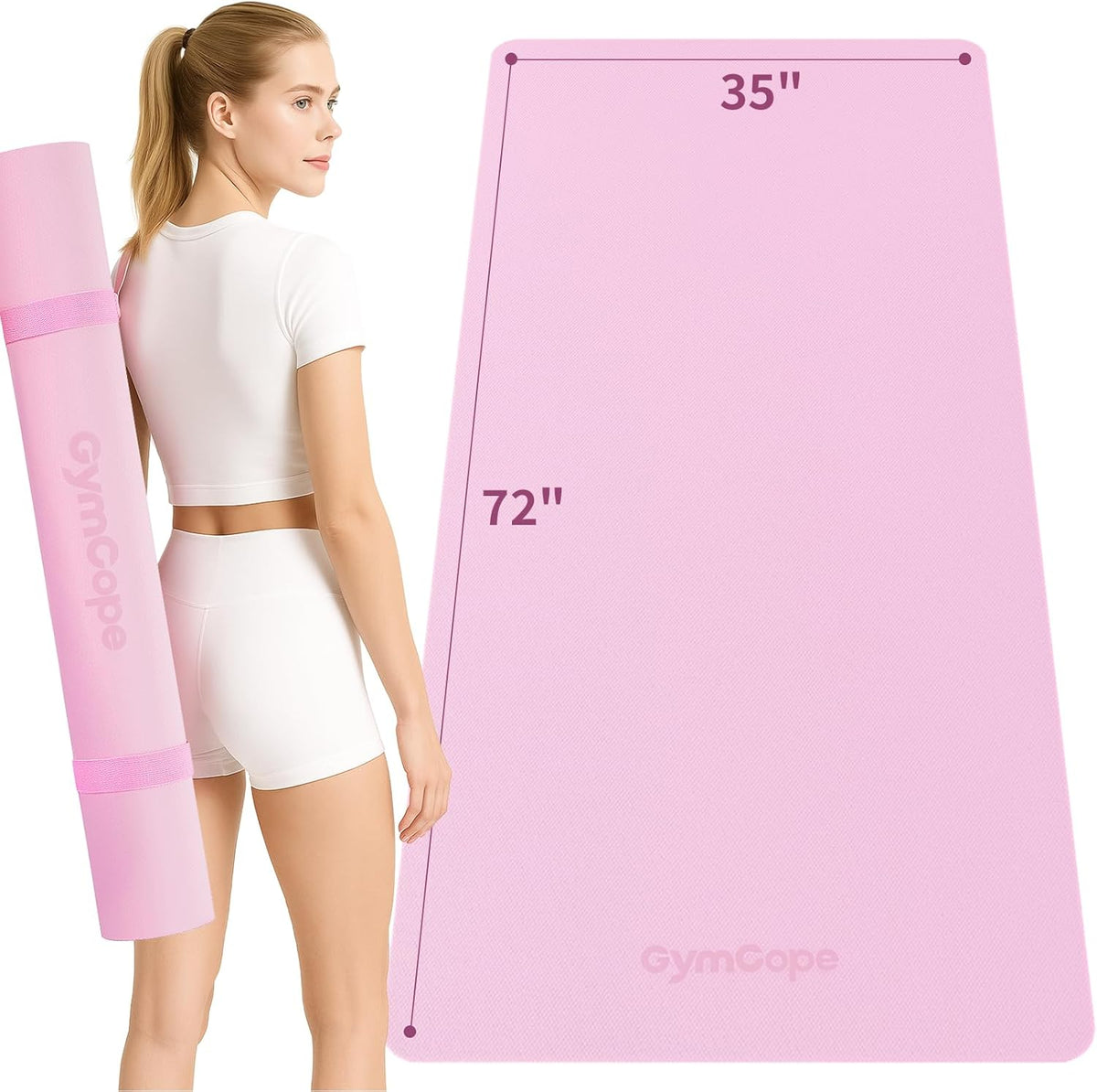 Extra Large Yoga Mat - 72"x35", 72"x48", 78"x57" - Wide TPE Exercise Mat for Home, Stretching