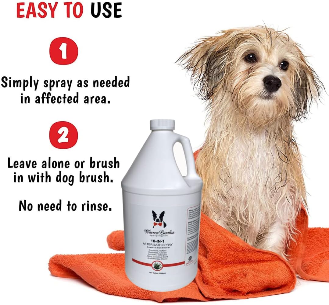 Warren London 10-in-1 After Bath Dog Spray | Dog Leave in Conditioner and Detangler | Pet Grooming