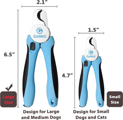 gonicc Dog & Cat Pets Nail Clippers and Trimmers - with Safety Guard to Avoid Overcutting, Free