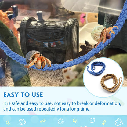 2PCS Hermit Crab Climbing Toys,Hermit Crab Rope Ladder Decor Reptile Hanging Vines Toys Hermit Crab