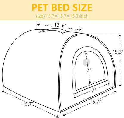Cat Bed for Indoor Cats，Foldable cat cave，Anti-Slip & Water-Resistant Bottom，cat Houses for Indoor