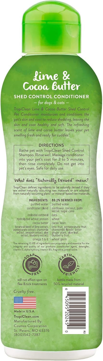 TropiClean Deshedding Dog Conditioner, Reduces Shedding & Softens Coat, Puppy Safe, Made in the