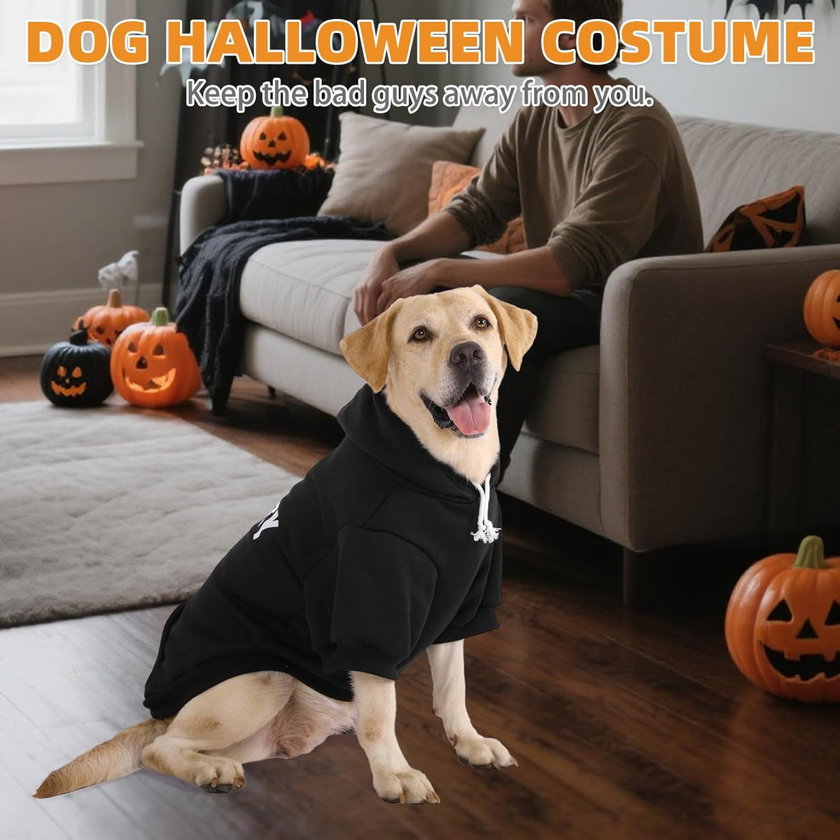 KOOLTAIL Security Dog Hoodie, Fall Puppy Sweater Clothes for Small Medium Large Dogs, Soft Warm
