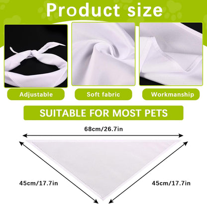 30 PCS Sublimation Blank Dog Bandana,DIY Custom Holiday Dog Scarf, Sublimation pet Triangle bib