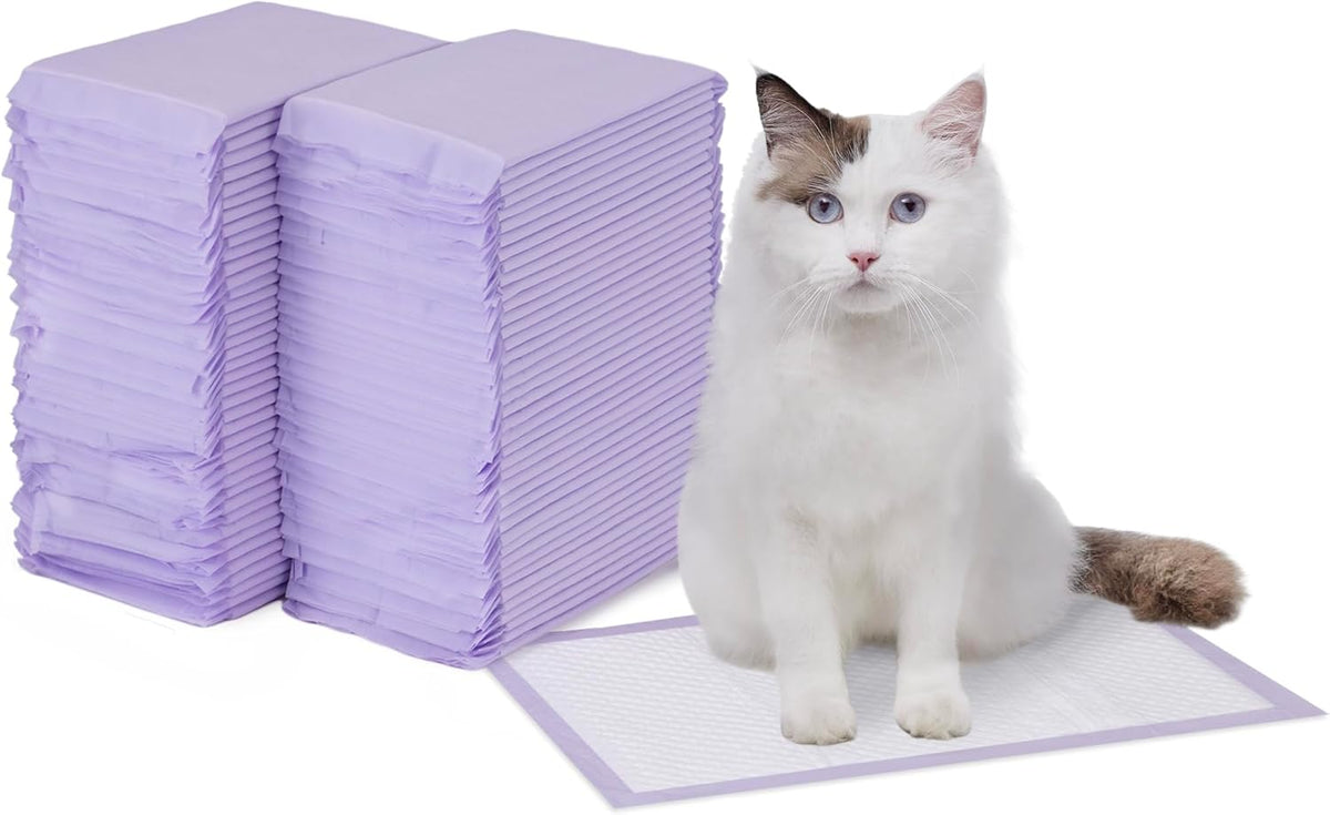 Amazon Basics Cat Pee Pads, 80 Count, Universal Fit for Litter Box, Odor Control with Lemon Scent