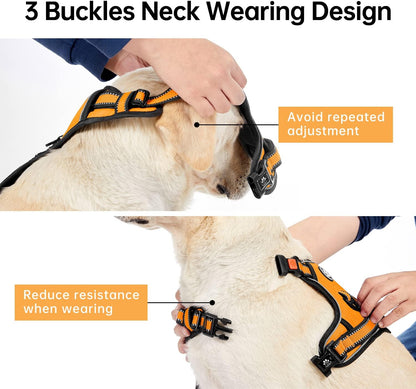 IVY&LANE No Pull Dog Harness for Medium Dogs, Dog Vest Harness with Leash, Safety Belt and Storage