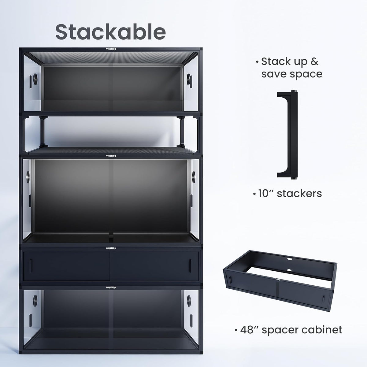 85 Gallon Reptile Tank, Front Opening Snake Tank for Easy Maintenance, Reptile Enclosure with Top