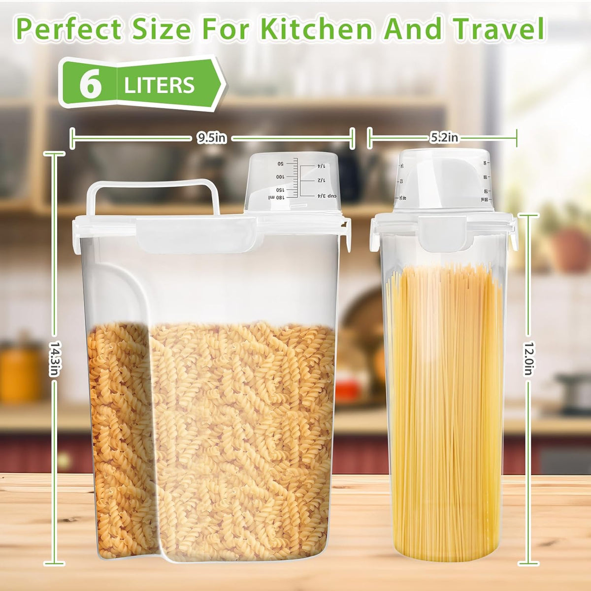 Rice Storage Container, 5 to 10lb Dry Food Airtight Dispenser, Pet Dog Cat Food Canister, BPA Free