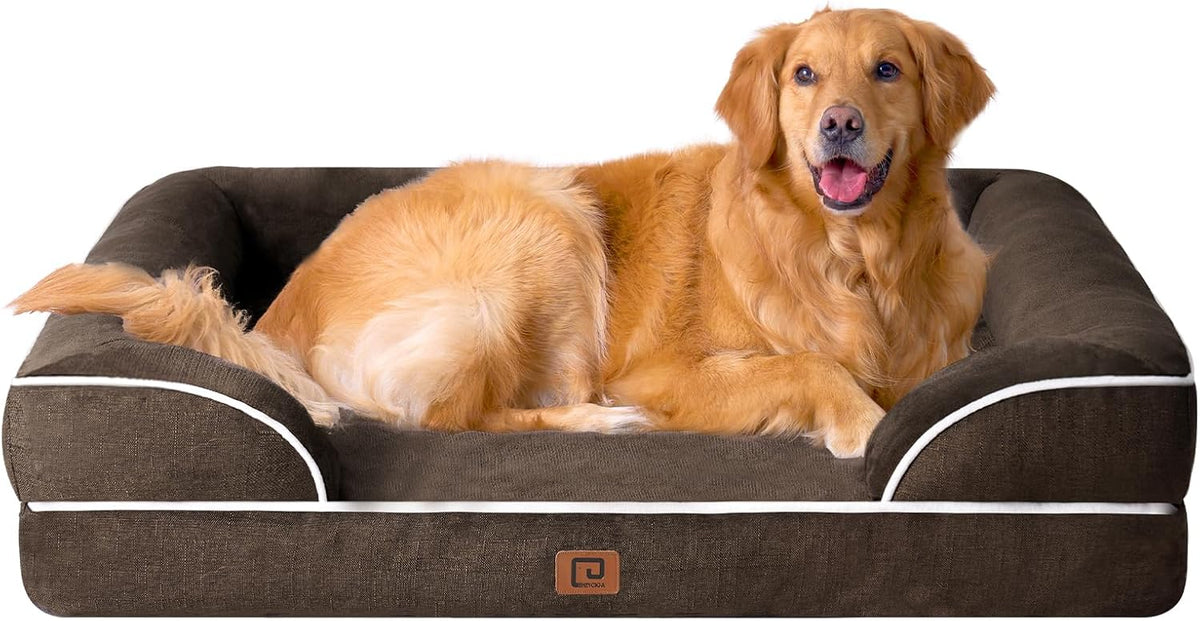 EHEYCIGA Orthopedic Dog Beds for Extra Large Dogs, Waterproof Memory Foam XL Dog Bed with Sides