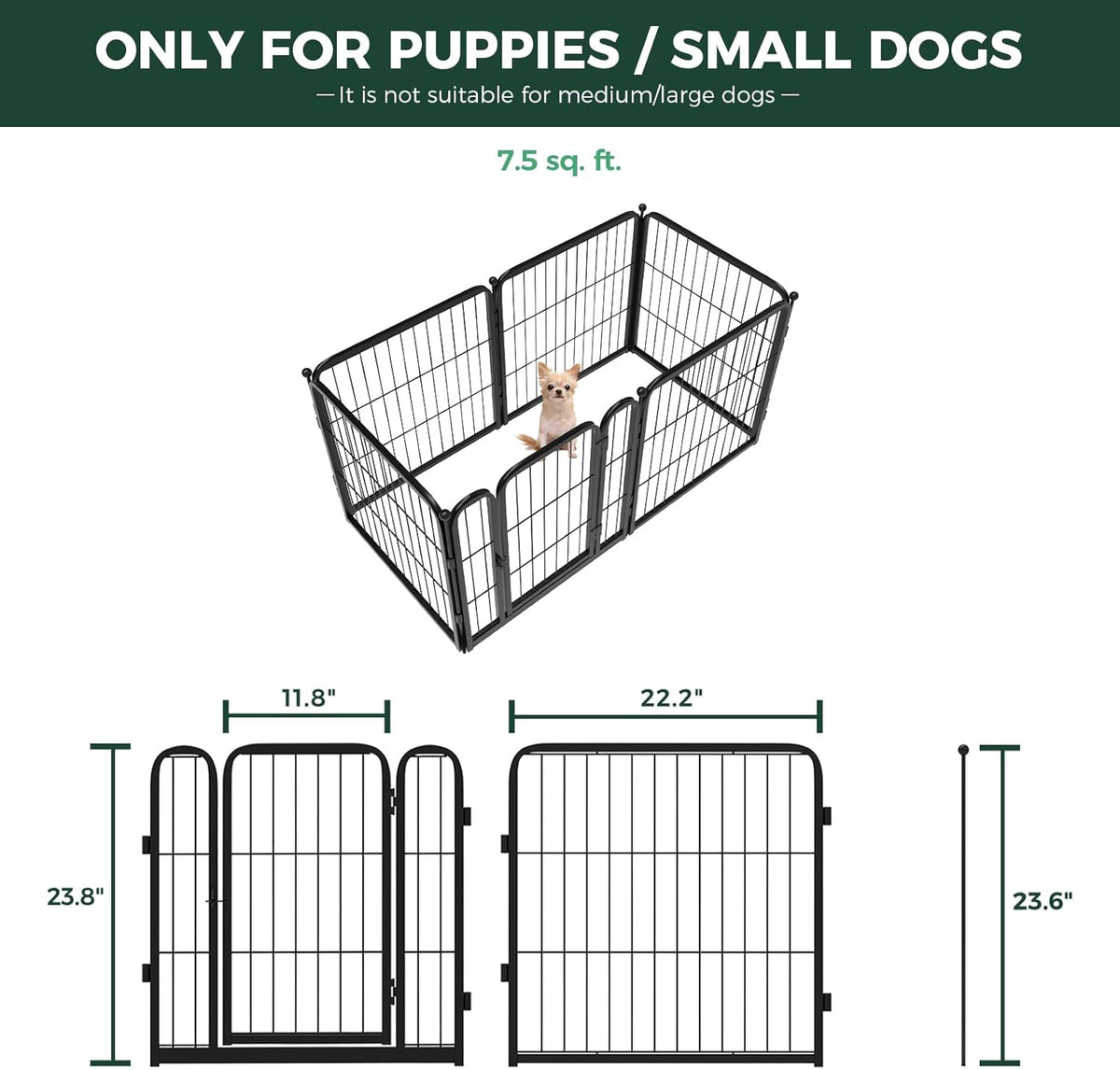 FXW Homeplus Unleashed Indoor Dog Playpen - Stress-Free and Safe Play, Heavy Duty 24 Inch 6 Wire