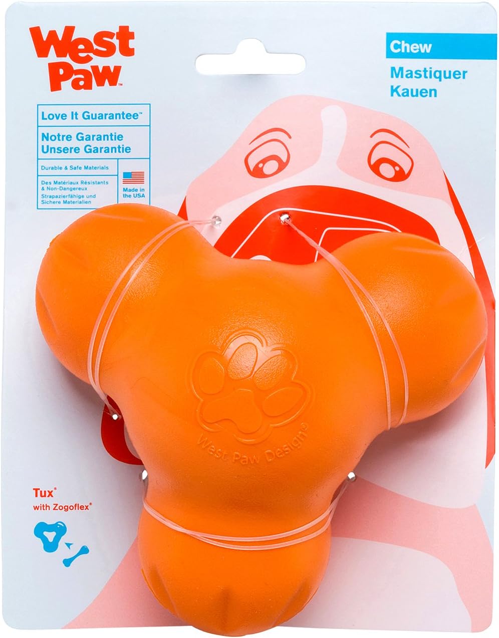 West Paw Zogoflex Tux Interactive Treat Dispensing Dog Chew Toy for Aggressive Chewers, 100%