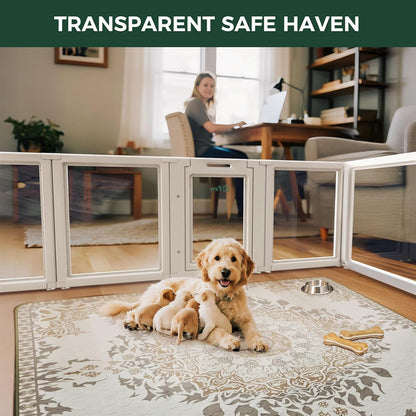 FXW AuraSpace Acrylic Indoor Unleashed Dog Playpen for Puppies and Small Dogs, 24 Inch, 12 Panels