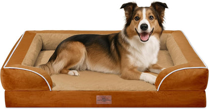 Comfort Expression Large Dog Beds Waterproof Orthopedic Foam Dog Sofa Beds Comfy Pet Bed with