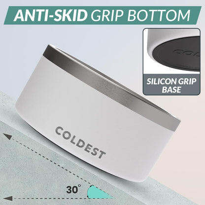 Coldest Dog Bowl - Anti Rust Metal, Non Slip, 3 Layers Insulated Stainless Steel Dog Bowls - Spill