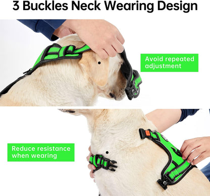 IVY&LANE No Pull Dog Harness for Medium Dogs, Dog Vest Harness with Leash, Safety Belt and Storage