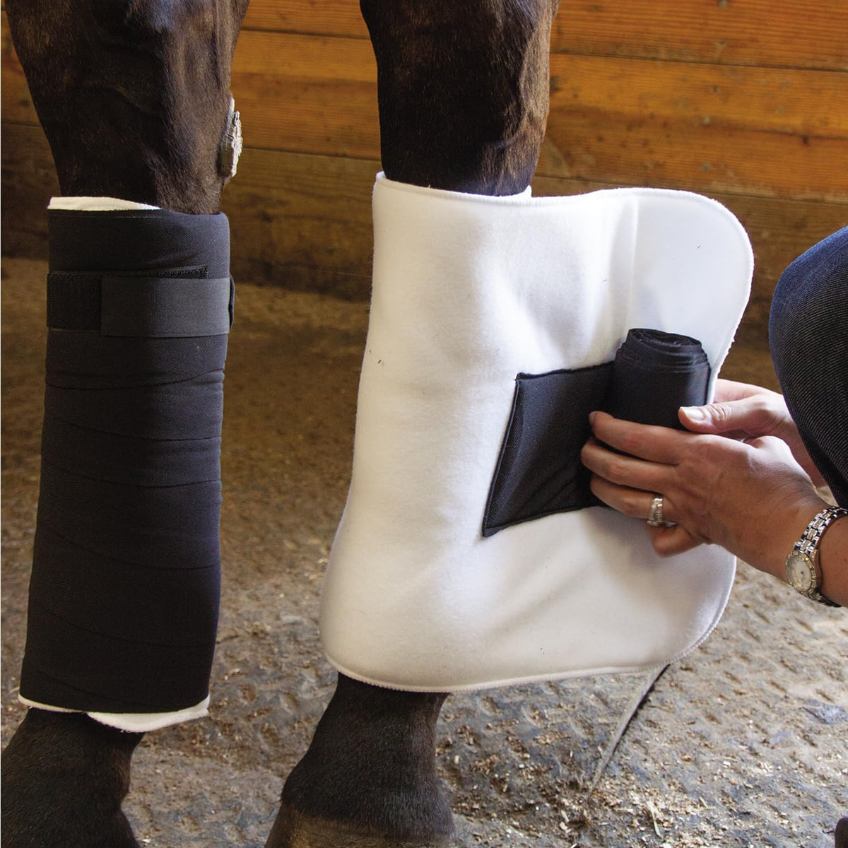 Dura-Tech Combo No Bow Leg Wraps for Horses | Perfect & Quick Bandage Application | Innovative