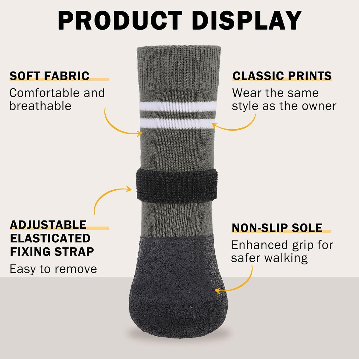 SCENEREAL Anti Slip Dog Boots & Paw Protectors for Hardwood Floor, Extended Dog Socks to Prevent