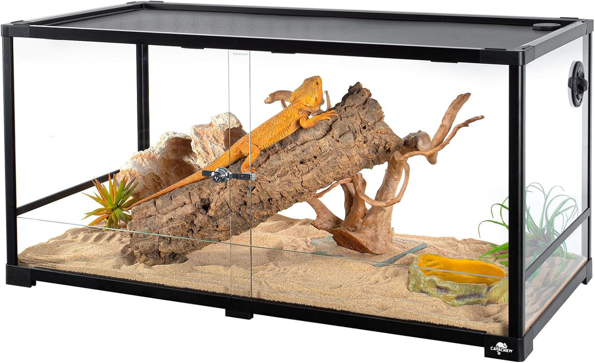 50 Gallon Reptile Tank, Glass Reptiles Terrarium 36" x 18" x 18", Sliding Door, Top Ventilation