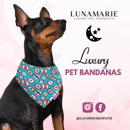 LunaMarie - Luxury Pet Birthday Bandanas -Premium & Silky Poly Fabric | 100% Handmade | Custom