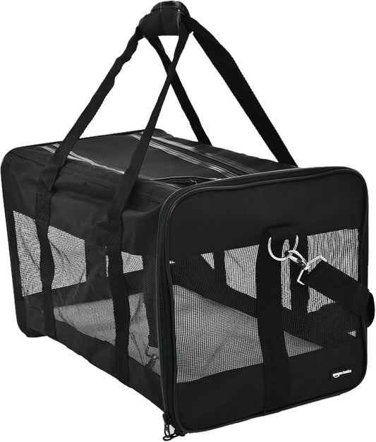 Amazon Basics Soft-Sided Mesh Pet Travel Carrier for Dog, Cat, up to 22 pounds, 19.7" L x 12" W x