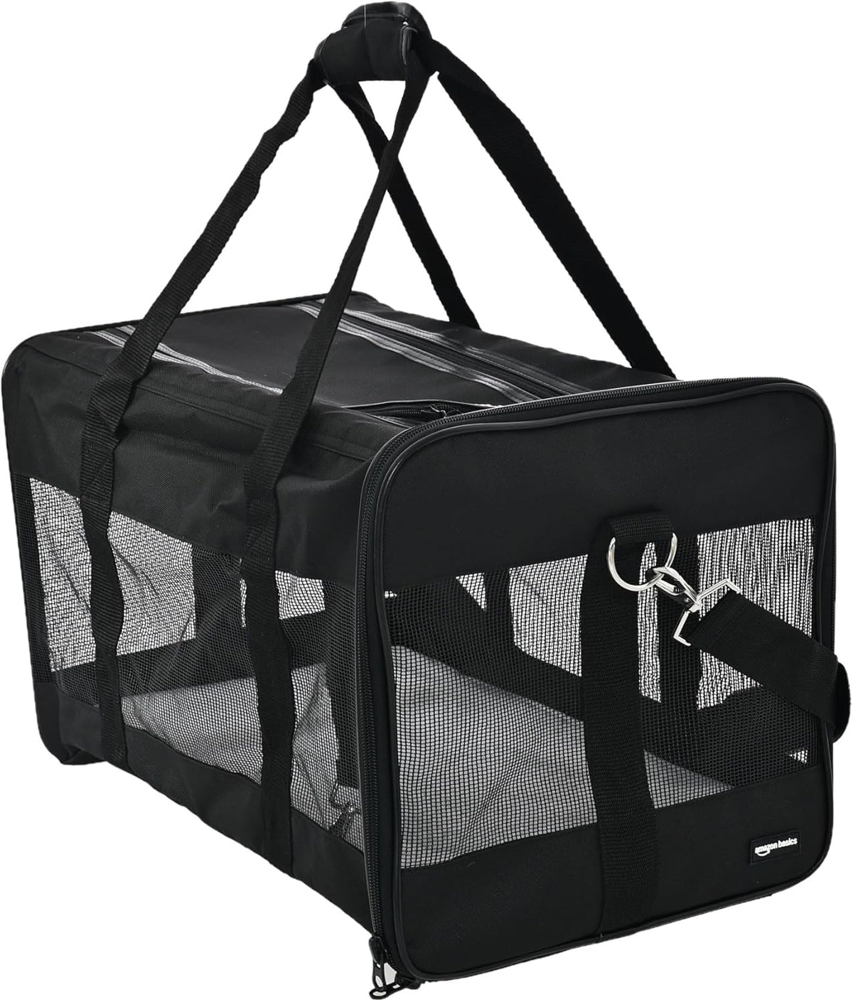 Amazon Basics Soft-Sided Mesh Pet Travel Carrier for Dog, Cat, up to 16 pounds, 16.5" L x 10.6" W x