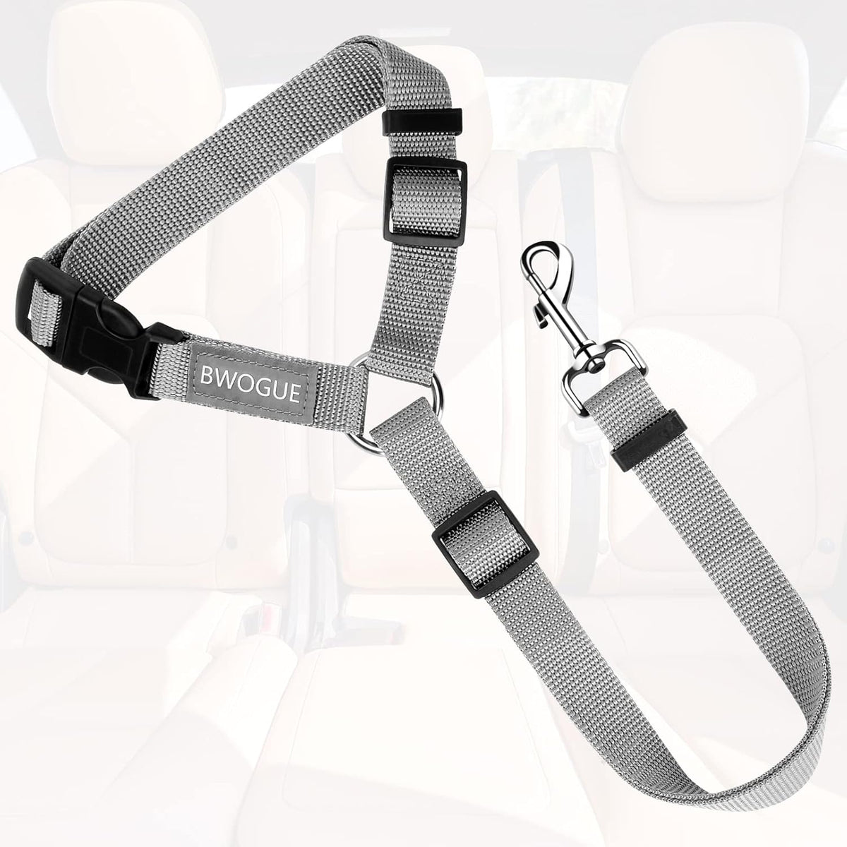 BWOGUE Pet Dog Cat Seat Belts, Car Headrest Restraint Adjustable Safety Leads Vehicle Seatbelt