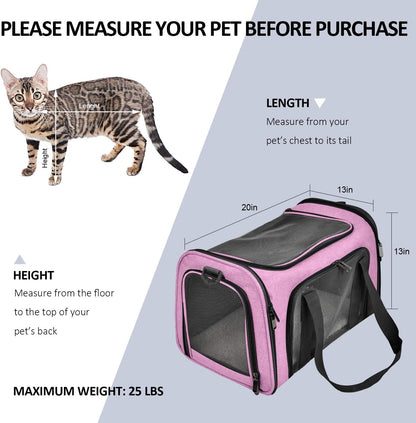 Large Cat Carriers Dog Carrier Pet Carrier for Large Cats Dogs Puppies up to 25Lbs, Big Dog Carrier