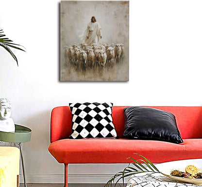 Jesus and Lamb Wall Art Christian Jesus Lamb Canvas Wall Decor Christ Religious Pictures painting