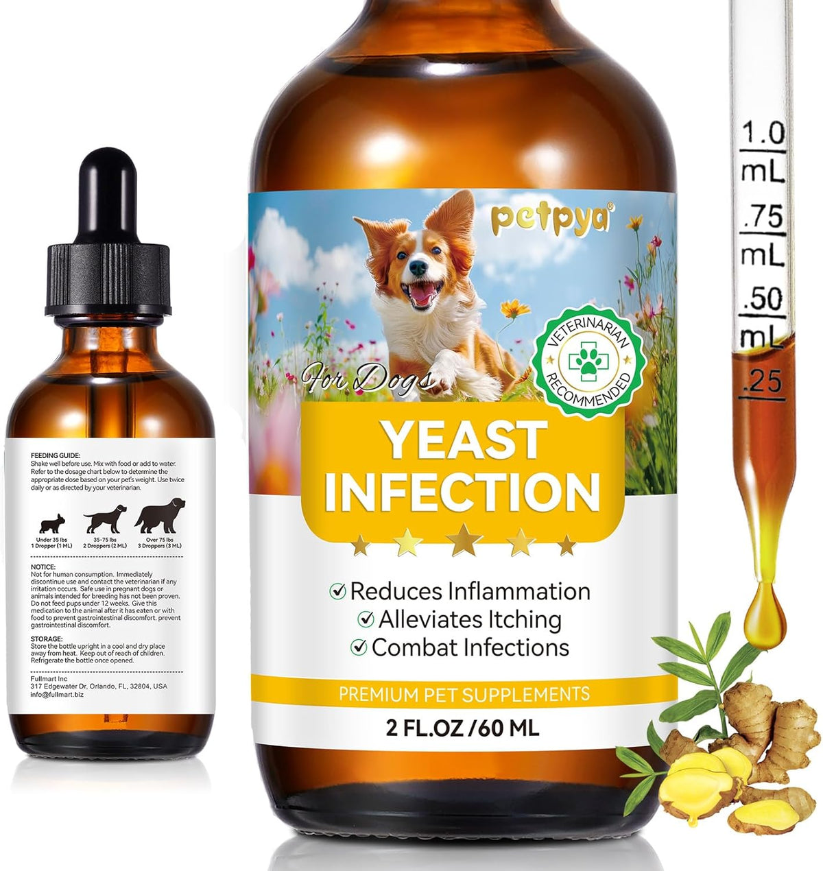 Yeast Infection Treatment for Dogs, Natural Yeast Infection Treatment Drops for Dog Itch Relief