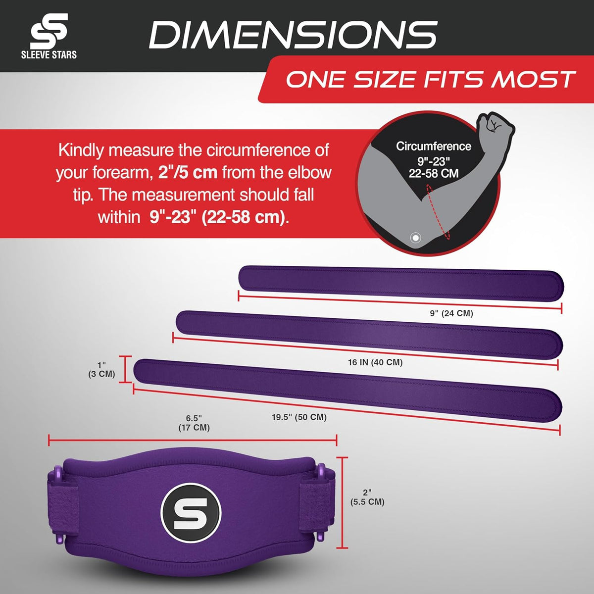 Sleeve Stars Tennis Elbow Brace for Women - Adjustable Tennis Elbow Strap, Golfers Elbow Brace for