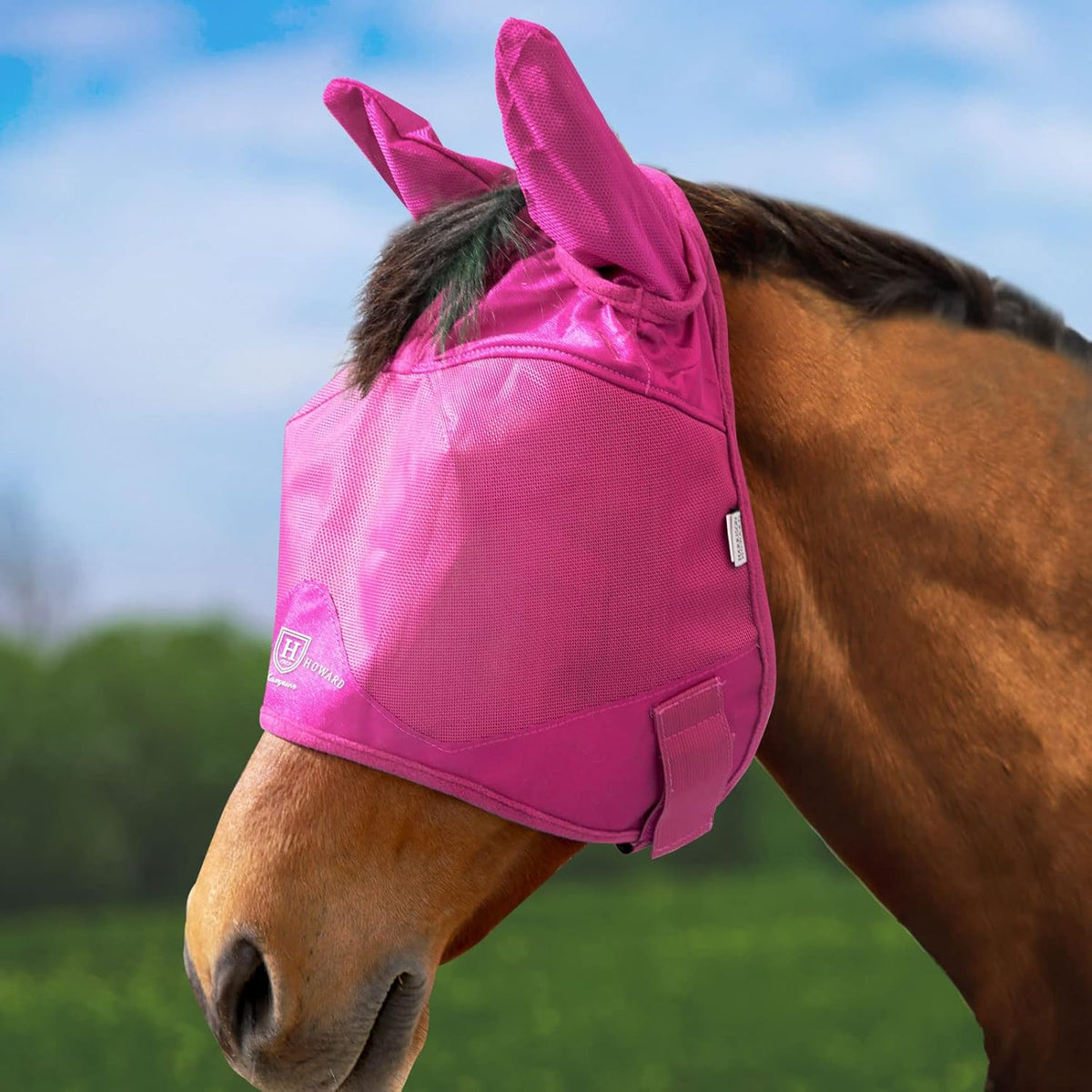 Harrison Howard UV-proof Multi-Function Fabrics Thick Fleece Padding Horse Fly Mask Half Face with