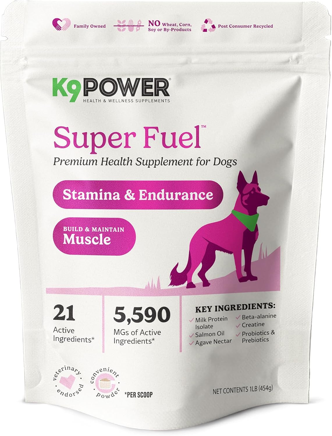 K9 Power Super Fuel for Dogs 1lb - Boosts Energy Levels Supports Muscle Growth & Enhances Joint