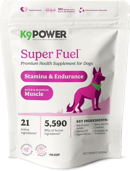 K9 Power Super Fuel for Dogs 1lb - Boosts Energy Levels Supports Muscle Growth & Enhances Joint