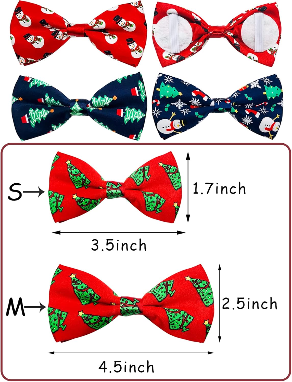 PET SHOW 10pcs/Pack 4.5 * 2.5" Christmas Large Dogs Collar Attachment Bow Ties Xmas Parties Medium