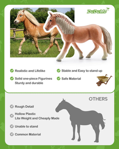Horse Stable Playset, Horse Gifts for Girls and Boys with 3 Horses and 2 Riders, Horse Toys Set