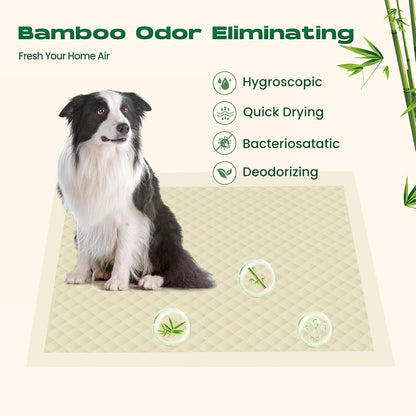 Puppy Pads 7 Count Small 22x22in Bamboo Training Pads Deodorizing Leakproof Quick Drying Dog Pee
