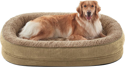 JOEJOY Orthopedic Dog Bed for Extra Large Dogs, Egg-Crate Memory Foam Pet Bed with Bolster Sides