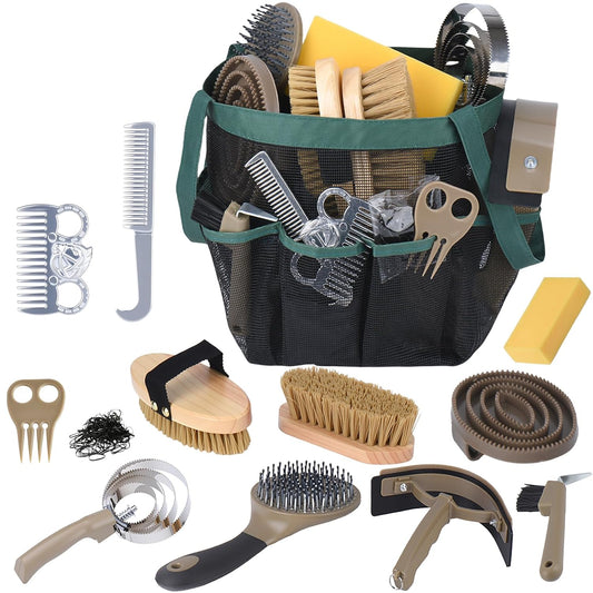 Horse Grooming Kit 13 Piece, Horse Brushes for Grooming Supplies Set with Organizer Bag, Horse
