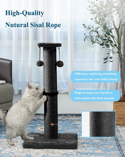 Kilodor 34Inch Tall Cat Scratching Post,4.3Inch Diameter Large Sisal Cat Scratch Post with Ball
