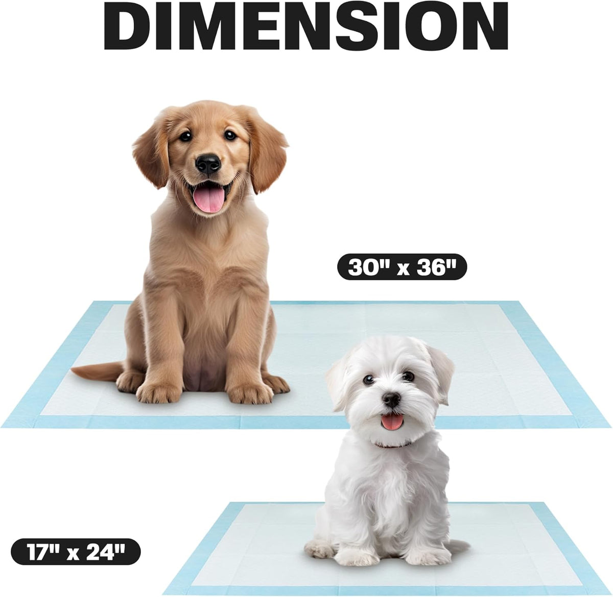 BV XXL Puppy Pads 40 Count 30" x 36" - Leak-Proof Pee Pads for Dogs with 6-Layer Design, Rapid Dry