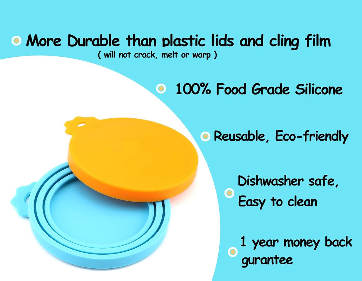 Comtim Pet Food Can Cover Silicone Can Lids for Dog and Cat Food(Universal Size,One fit 3 Standard