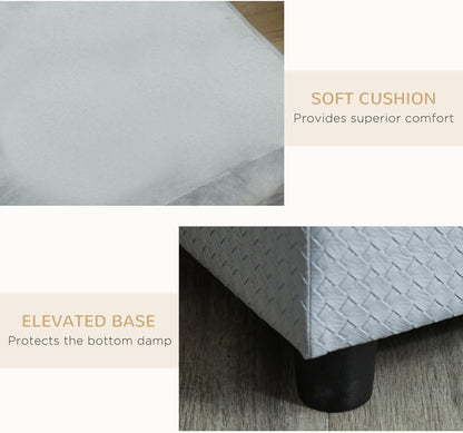 PawHut Luxury Fancy Dog Couch with Hidden Storage, Small Dog Sofa Bed with 2" Soft Foam, Modern Pet