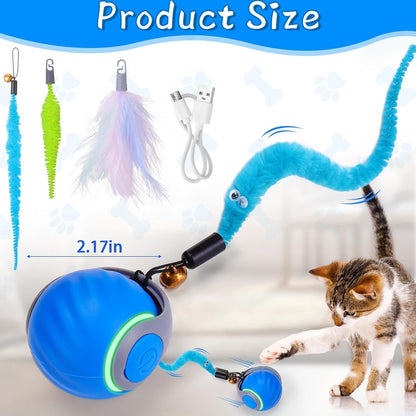 Interactive Cat Toy Ball - Motion-Activated, USB Rechargeable Cat Toys for Indoor Cats with