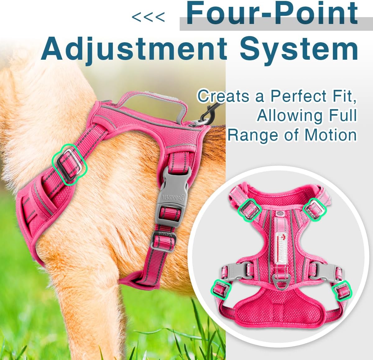 BARKBAY Dog Harness No Pull with ID Tag Pocket - Heavy Duty, Reflective, Easy Control for Large