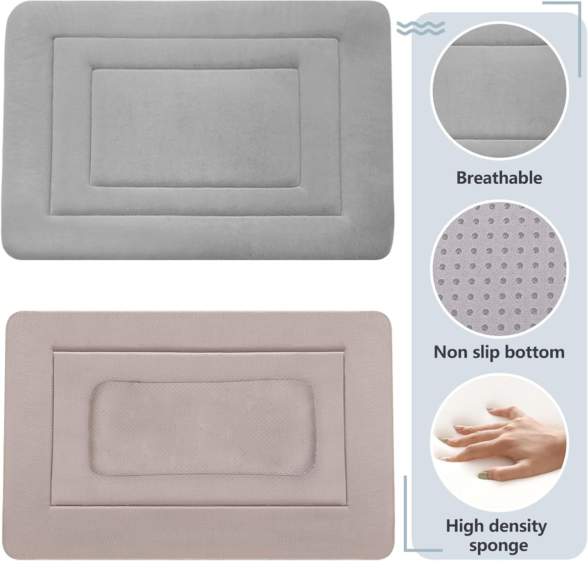 JoicyCo Soft Dog Crate Bed Pad Mat, 48 in Non-Slip Bottom Washable for Extra Large Dogs, Pet
