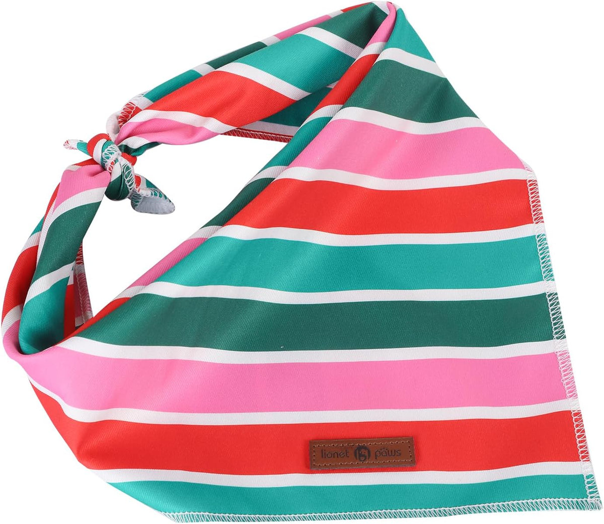 lionet paws Christmas Dog Bandana,Fabric Colorful Stripe Dogs Kerchief for Medium Large Dogs,Dog