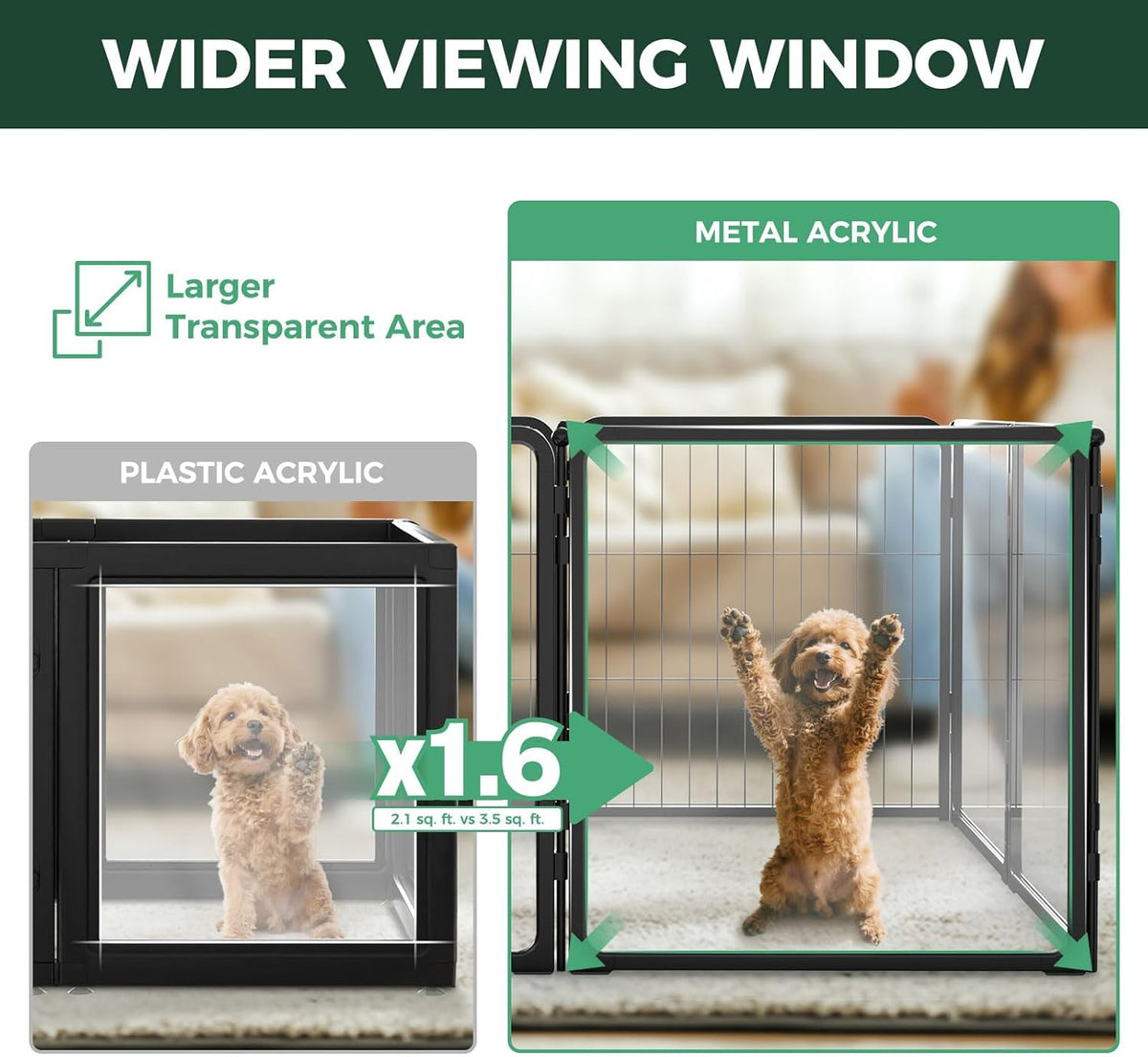 FXW Homeplus Unleashed Indoor Dog Playpen - Stress-Free and Safe Play, Heavy Duty 24 Inch 5 Acrylic